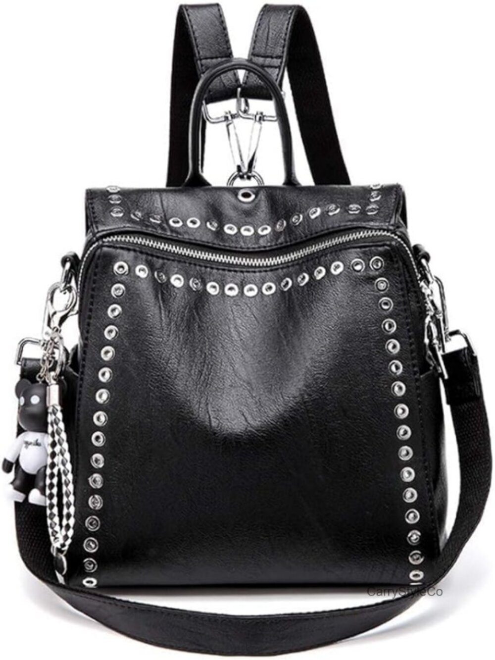 Faux Leather Convertible Backpack Purse Women Tote Shoulder Bag Travel